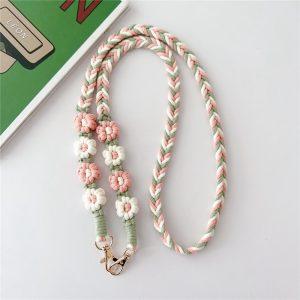 Braided Phone Lanyard Daisy Flower Phone Crossbody Strap 120cm – Style C