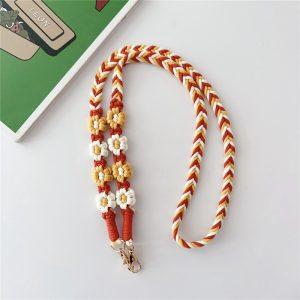 Braided Phone Lanyard Daisy Flower Phone Crossbody Strap 120cm – Style E