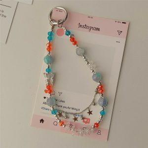 Phone Lanyard 26cm Star Alloy Phone Chain Wrist Strap with Tether Tab