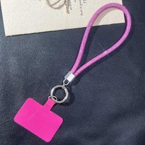 Diamond Chain Phone Lanyard Wrist Strap 22cm Bracelet with Tether Tab – Rose