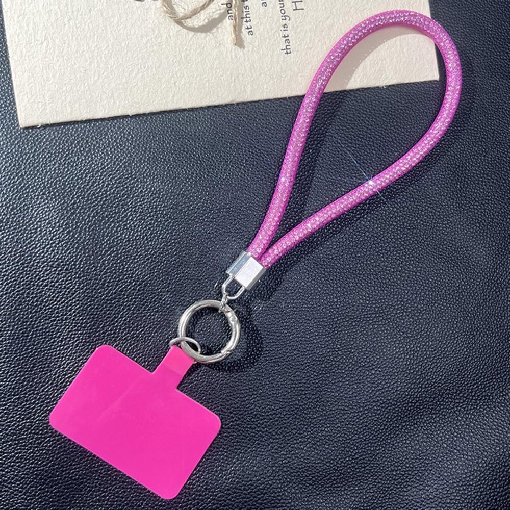 Diamond Chain Phone Lanyard Wrist Strap 22cm Bracelet with Tether Tab - Rose