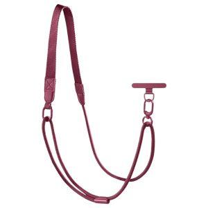 Adjustable Mobile Lanyard 90-120cm  2-in-1 Crossbody Strap with Tether Tab – Wine Red