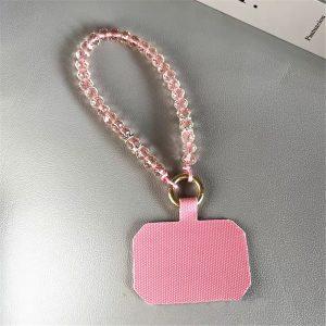 Phone Wrist Strap Beads 11cm Lanyard with Tether Tab – Pink