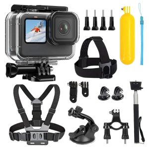 GoPro Hero 13 Kit 16-in-1 Accessories 13/12/11/10/9 Waterproof Case Chest Mount Head Strap Set