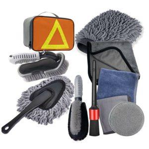 Car Cleaning Kit 10pcs Accessories Wash Brush Set with Detailing Tools
