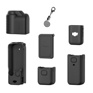 DJI Osmo Pocket 3 AMAGISN Silicone Protective Case Lens Cap Gimbal Guard – Black