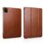 iPad Air 13 / iPad Pro 12.9 CARER Retro Tri-Fold Genuine Leather Flip Cover – Brown
