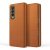 Detachable Leather Phone Cover with Wallet Stand for Samsung Galaxy Z Fold3 5G – Brown