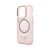 Guess iP 14 Translucent Gold Outline MagSafe Cover – Pink