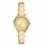 FOSSIL Womens Eevie Three-Hand Date Gold-Tone Stainless Steel Watch – BQ3801
