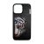 Nimmy iPhone 13 Pro Tiger Pattern Embroidery Leather Cover – Black