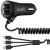 Budi 17W 2USB Car Charger with 3 in 1 Cable CC068T3B -Black