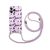 Flower Pattern Printed iPhone 13 Pro TPU Cover With Lanyard – Violet