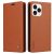 YIKATU Leather Flip iphone 14 Pro Cover  – Brown (YK-001)