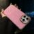 iPhone 16 Pro IMD Shell Glitter Pattern PC+TPU Cover – Transparent Pink