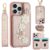 iPhone 16 Pro Max SY-001 Leather Coated TPU Flower Phone Cover – Pink