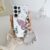 Samsung Galaxy S24 Ultra IMD Silver Rhinestones Butterflies Decor Cover with Chain