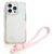 iPhone 16 Pro Max Rhinestone Glitter TPU Cover with Wrist Strap – Pink