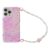 iPhone 15 Pro Max IMD Star Design TPU Cover with Beaded Strap – Pink