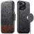 iPhone 16 Pro SUTENI Q-06 Color Splicing Magnetic Detachable Leather Cover – Black