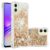 Samsung Galaxy A07 4G Glitter Quicksand Shockproof Cover – Gold / Hearts