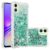 Samsung Galaxy A07 4G Glitter Quicksand Shockproof Cover – Green / Hearts