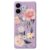 Samsung Galaxy A07  Big Flowers Pattern Printing TPU Cover – Purple