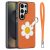 Samsung Galaxy S26 Ultra DUX DUCIS Luvy Series PU Leather Finger Ring/Strap – Warm Orange & Daisy