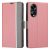 Twill Texture PU Leather Flip With Card Slot Cover for Oppo A98/A1/F23 5G- Pink