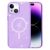 Glitter Transparent Cover Compatible With Magsafe iPhone 15 Plus – Purple