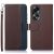 KHAZNEH Leather Cover with Wallet for Oppo A58 – Brown