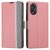 Twill Texture PU Leather Flip With Card Slot Cover for Oppo A38/A18 4G- Pink
