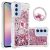 Samsung Galaxy A15 YB Quicksand Series-7 TPU Floating Sequins Kickstand Cover – Pink/Hearts