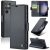 CASEME 023 Series Leather Wallet With Card Slot Cover For Samsung Galaxy S24 Ultra – Black