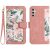 Samsung Galaxy A55 5G Flip Cover Flower Pattern With Card Holder – Pink