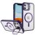 iPhone 11 YSM Magnetic Camera Kickstand Clear Cover – Dark Purple