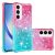 Samsung Galaxy A55 5G YB Quicksand Series-3 TPU Glitter Cover – Pink + Skyblue