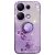 Kadem Redmi Note 13 Pro/Poco M6 Pro Flower Pattern Cover With Ring Kickstand – Purple