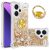 Xiaomi Redmi Note 13 Pro+ YB Quicksand Series-7 TPU Floating Sequins Kickstand Cover – Gold/Hearts