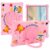 Samsung Galaxy Tab A9+ X216 Cartoon Design Rotatable Kickstand Silicone Cover – Pink