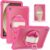 Samsung Galaxy Tab A9+ PC+TPU Rotary Kickstand Hand Strap Cover – Rose