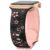 Silicone Floral Band For Apple Watch 38/40/41/42MM – Black/Pink
