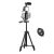 Vlogging Kit KIT-05LM 5″ Tripod Stand With Light + Microphone & Wireless Remote Control – Black