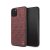 Mercedes-benz iPhone 11 Pro Quilted Genuine Leather Cover – Burgundy