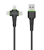 Budi 3 in 1 USB to Lightning/Type-C/Micro 25CM 3A Cable DC150+025B – Black