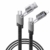 REMAX 2 in 1 RC-C189 Type C to C and USB A to Lightning Braided Cable Black