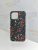 Kutis iPhone 13 Pro Red Floral Printed Cover – Black