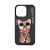 Nimmy iPhone 15 Pro Dog Pattern Embroidery Cover – Black