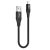 Porodo Aluminum Braided Lightning Cable 0.25M 2.4A – Black